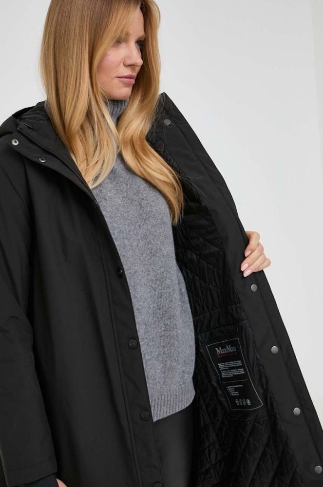 Куртка Max Mara Leisure жіноча колір чорний перехідна фото 6
