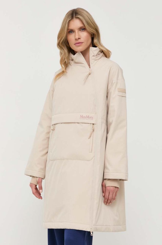 Куртка Max Mara Leisure жіноча колір бежевий зимова oversize