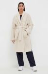 Вовняне пальто Max Mara Leisure колір бежевий перехідний oversize Вовняне пальто Max Mara Leisure колір бежевий перехідний oversize