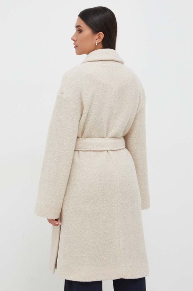 Вовняне пальто Max Mara Leisure колір бежевий перехідний oversize фото 3