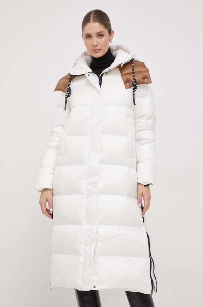 Пухова куртка Deha жіноча колір білий зимова