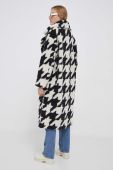 Пальто United Colors of Benetton жіночий колір чорний перехідний oversize Пальто United Colors of Benetton жіночий колір чорний перехідний oversize