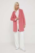 Вовняне пальто United Colors of Benetton колір рожевий перехідний