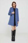 Вовняне пальто United Colors of Benetton перехідний колір блакитний Вовняне пальто United Colors of Benetton перехідний колір блакитний