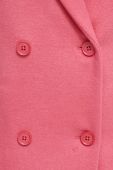 Пальто з домішкою вовни United Colors of Benetton колір рожевий перехідний двобортний