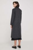 Пальто з домішкою вовни United Colors of Benetton колір сірий перехідний двобортний