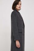 Пальто з домішкою вовни United Colors of Benetton колір сірий перехідний двобортний