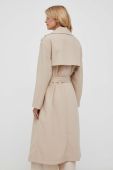 Пальто Sisley жіночий колір бежевий перехідний двобортний