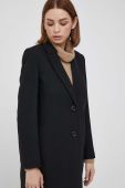 Вовняне пальто Sisley колір чорний перехідний (3553964)