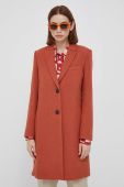 Вовняне пальто Sisley колір помаранчевий перехідний