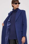 Вовняне пальто Sisley перехідний колір блакитний