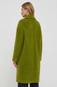 Пальто Sisley жіночий колір зелений перехідний oversize