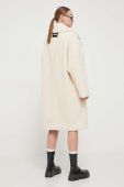 Пальто HUGO жіночий колір бежевий перехідний oversize
