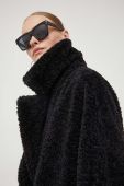 Пальто HUGO жіночий колір чорний перехідний oversize