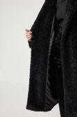 Пальто HUGO жіночий колір чорний перехідний oversize