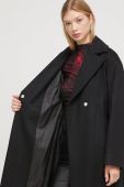 Вовняне пальто HUGO колір чорний перехідний (3577660)
