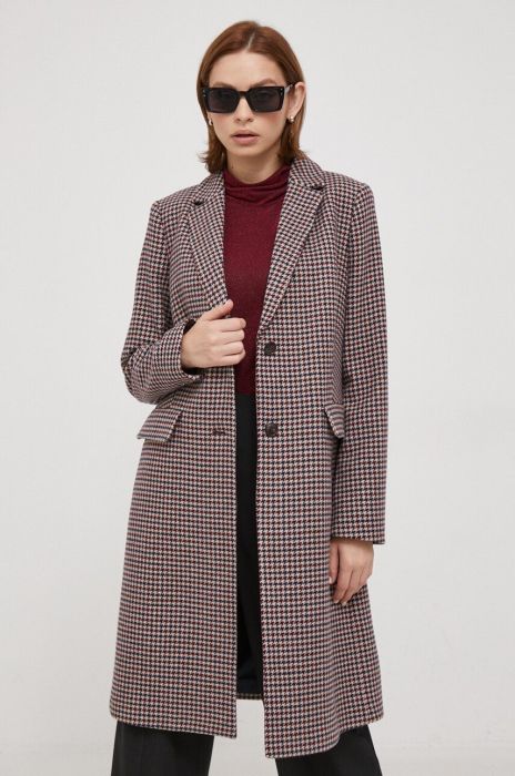 Вовняне пальто Tommy Hilfiger колір коричневий перехідний (3609608)