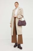 Вовняне пальто Patrizia Pepe колір бежевий перехідний