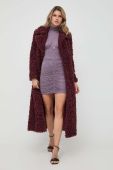 Пальто Patrizia Pepe жіночий колір бордовий перехідний