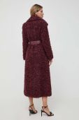 Пальто Patrizia Pepe жіночий колір бордовий перехідний