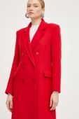 Вовняне пальто Patrizia Pepe колір червоний перехідний двобортний (3533345)