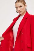 Вовняне пальто Patrizia Pepe колір червоний перехідний двобортний (3533345)