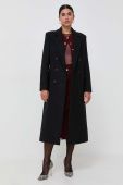 Вовняне пальто Patrizia Pepe колір чорний перехідний двобортний (3533338)