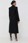 Вовняне пальто Patrizia Pepe колір чорний перехідний двобортний (3533338)