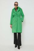 Пальто Patrizia Pepe жіночий колір зелений перехідний двобортний