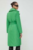Пальто Patrizia Pepe жіночий колір зелений перехідний двобортний