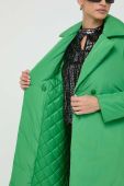 Пальто Patrizia Pepe жіночий колір зелений перехідний двобортний