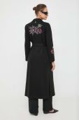 Пальто Twinset жіночий колір чорний перехідний без застібки