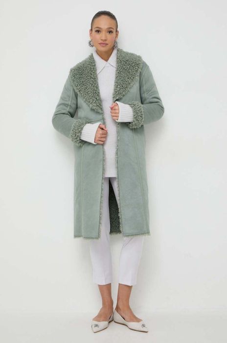 Пальто Twinset жіночий колір зелений перехідний