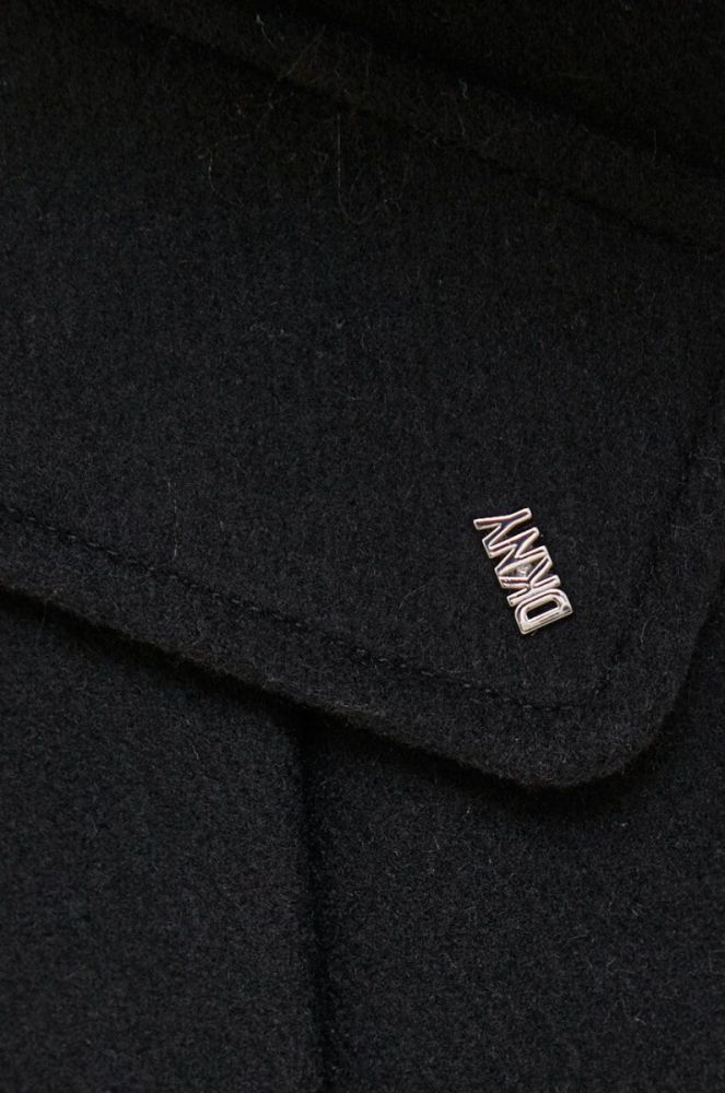 Вовняне пальто Dkny колір чорний перехідний фото 5