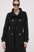 Вовняне пальто Dkny колір чорний перехідний двобортний (3629563)