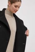 Вовняне пальто Dkny колір чорний перехідний двобортний (3629563)