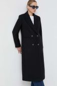 Вовняне пальто Ivy Oak колір чорний перехідний (3553995)