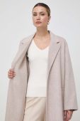 Вовняне пальто Ivy Oak колір бежевий перехідний (3550483)