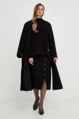 Вовняне пальто Ivy Oak колір чорний перехідний (3550479)