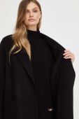 Вовняне пальто Ivy Oak колір чорний перехідний (3550479)