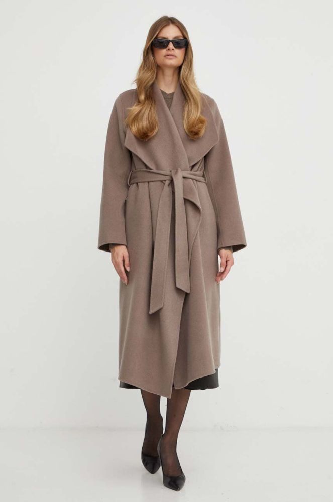 Вовняне пальто Ivy Oak колір коричневий перехідний