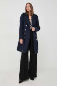 Пальто з домішкою вовни Morgan колір синій перехідний двобортний Пальто з домішкою вовни Morgan колір синій перехідний двобортний