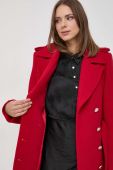 Пальто з домішкою вовни Morgan колір червоний перехідний двобортний