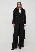 Вовняне пальто Morgan колір чорний перехідне двобортне (3638366)