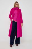 Вовняне пальто MAX&Co. колір рожевий перехідний без застібки (3678709)