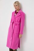 Вовняне пальто MAX&Co. колір рожевий перехідний без застібки (3617685)