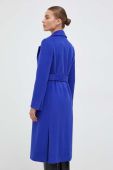 Вовняне пальто MAX&Co. перехідний без застібки колір блакитний
