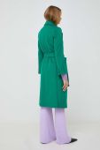 Вовняне пальто MAX&Co. колір зелений перехідний без застібки
