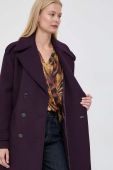 Пальто з домішкою вовни Morgan колір фіолетовий перехідний двобортний