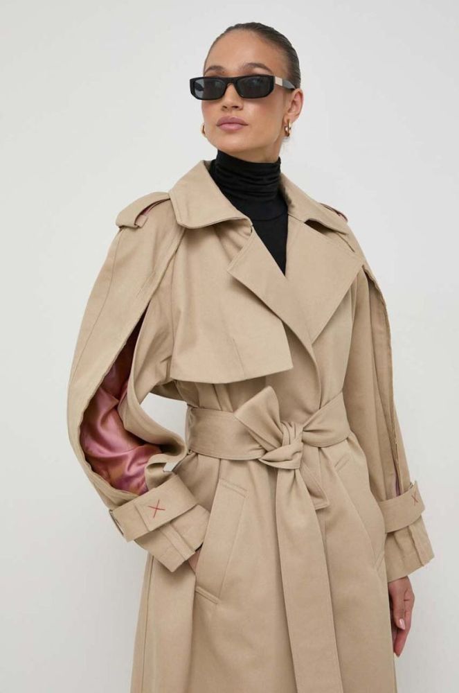 Пальто Victoria Beckham жіночий колір бежевий перехідний (3629578) фото 4